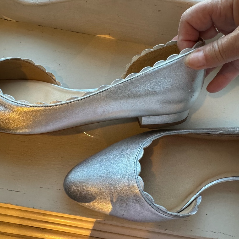 Talbots Metallic Silver Flats NWOT - Picture 4 of 6